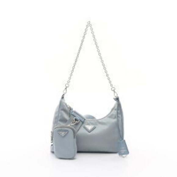 Prada Re Edition Re Nylon Shoulder Bag Nylon Saffiano Leather Blue - Picture 1 of 8